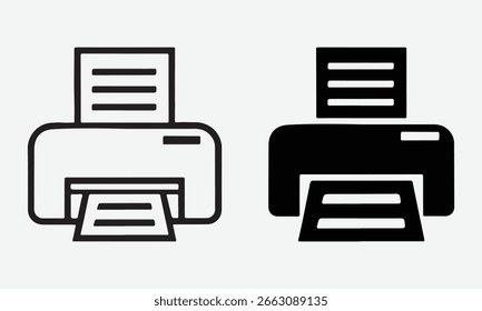 Einfaches Druckersymbol, Schwarzweiß