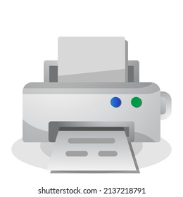 Simple printer icon design, vector illustration with 3D Gradient style, best used for banner or web application