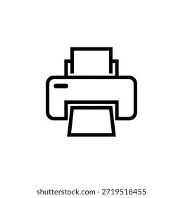Gráfico de Vector de arte de línea de icono de impresora simple. Equipo de oficina para documentación e ilustración de dispositivos de salida de Copia impresa.