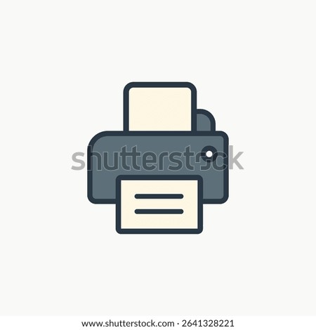 Simple printer icon for office task visuals, digital documents, work tools, business productivity software, and printing service user interface design