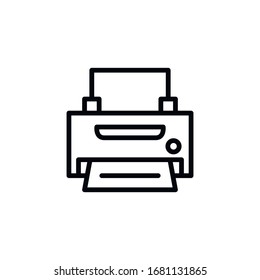 Simple printer line icon. Stroke pictogram. Vector illustration isolated on a white background. Premium quality symbol. Vector sign for mobile app and web sites.