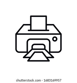 Simple printer line icon. Stroke pictogram. Vector illustration isolated on a white background. Premium quality symbol. Vector sign for mobile app and web sites.
