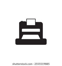 A simple printer silhouette on white background for official work