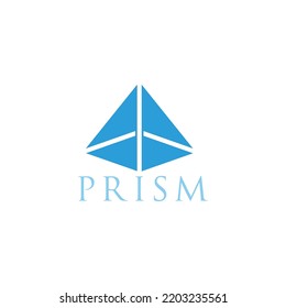 texto de prisma simple triángulos de logotipo geométrico vector