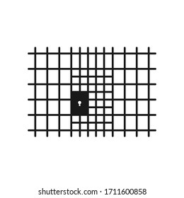simple prison or jail icon isolated on white. concept of jailhouse or quod and prisoner house or arrest. minimal flat thin line style trend modern stroke graphic linear design element
