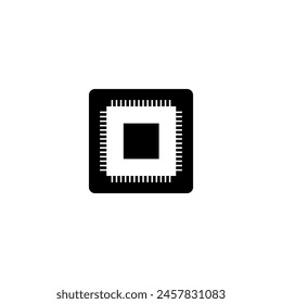 Simple processor icon, CPU icon vector. computer cup icon.