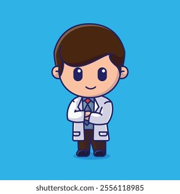 Simple Profession male doctor cartoon vector illustration Collection of paramedic concept icon isolated