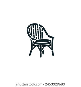 simple professional bamboo chair company logo vector illustration template design