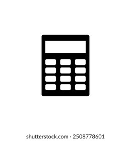 Simple, professional black calculator icon suitable for apps and websites.