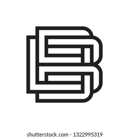 Simple Professional Black and White Monogram Letter B Logo Mark