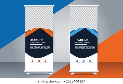 simple professional business roll up stand banner template design	