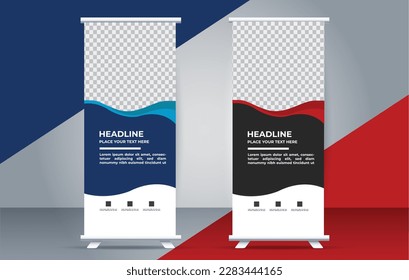 simple professional business roll up stand banner template design	