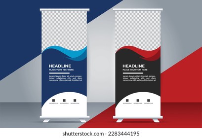 simple professional business roll up stand banner template design	