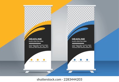 simple professional business roll up stand banner template design	
