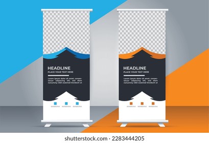 simple professional business roll up stand banner template design	