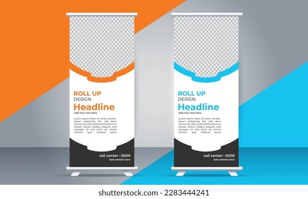 simple professional business roll up stand banner template design	