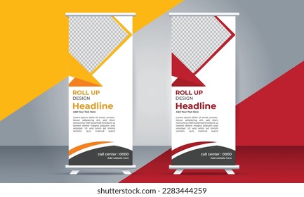 simple professional business roll up stand banner template design	
