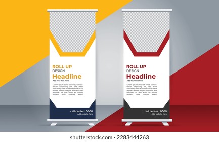 simple professional business roll up stand banner template design	