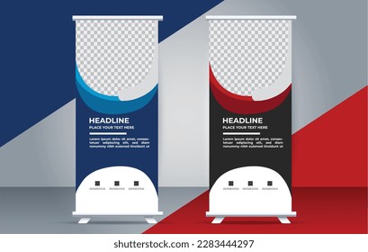 simple professional business roll up stand banner template design	
