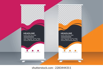 simple professional business roll up stand banner template design	