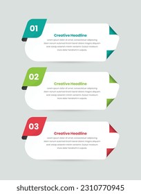 Einfache und professionelle Präsentation von Geschäftsprozessen infographisches Layout mit Seitencurseffekt