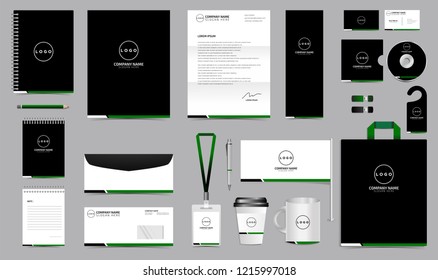 Simple Professional Corporate Identity Set. Stationery Blank Template Design Kit. Branding Template Editable for Business Company finance vector