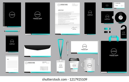 Simple Juego de Identidad Corporativa Profesional. Kit de diseño de plantilla en blanco de diseño de diseño de diseño de diseño de diseño de diseño. Plantilla de promoción de marca editable para vector de financiación de la empresa