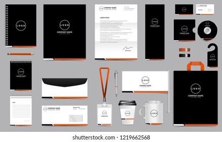 Simple Professional Corporate Identity Set. Stationery Blank Template Design Kit. Branding Template Editable for Business Company finance vector