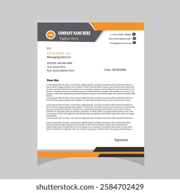 Simple and Professional Creative Abstract style Business corporate Letterhead Design Template .
