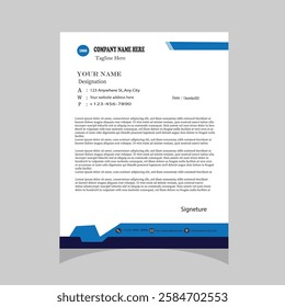 Simple and Professional Creative Abstract style Business corporate Letterhead Design Template .
