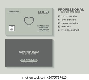 Simple Professional Creative Business Card Design.
Corporate Two Side Business Card Design.