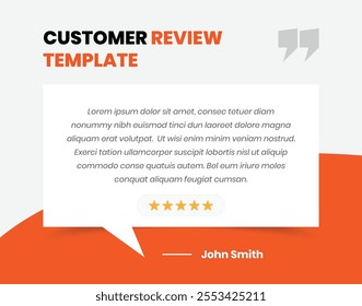 Simple professional feedback and review or testimonial template design for social media post