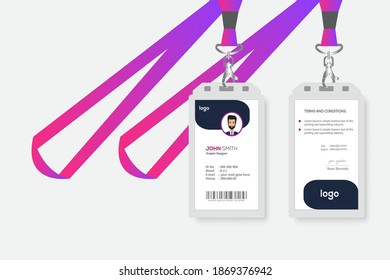 Simple and  Professional Identity Card Template Vector for Employee