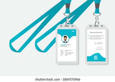 Einfache und professionelle Vorlage für Personalausweis Vektor für Arbeitnehmer