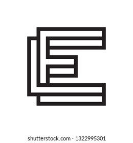Simple Professional Letter E Logo Type Mark Template Black and White