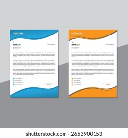 Plantilla de diseño de membrete de Profesional simple. Diseño de membrete creativo moderno