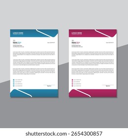 Simple Professional Letterhead Design Template. Modern Creative Letterhead Design