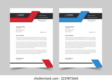 Simple Professional Letterhead Template, Minimalist Letterhead, Corporate Letterhead