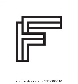 Simple Professional Mono Line Letter F Logo Mark Design Template