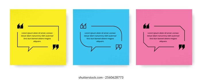 Simple professional quote presentation social media post template set