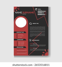 Simple Professional Resume Modern Layout CV Template Clean Style