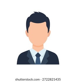 Simple profile avatar illustration for user identity and digital interface design isolated on white background