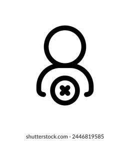 Simple Profile Denied line icon isolated on a white background