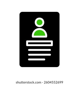Simple Profile Icon with Green Avatar and Text Rows