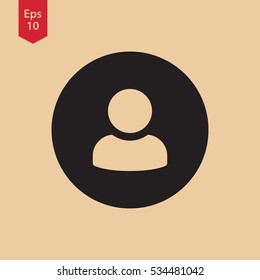 Simple Profile Icon Isolated In Circle. Profile Picture Sign. Vector Illustration Symbol