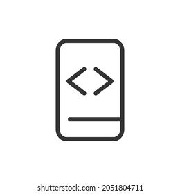 Simple programming line icon. Premium symbol in stroke style. Design of programming icon. Vector illustration.