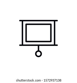 Simple projection screen line icon. Stroke pictogram. Vector illustration isolated on a white background. Premium quality symbol. Vector sign for mobile app and web sites.