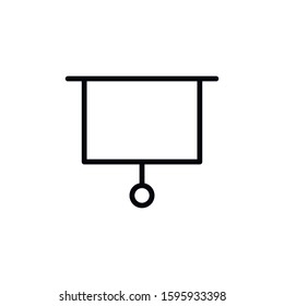 Simple projection screen line icon. Stroke pictogram. Vector illustration isolated on a white background. Premium quality symbol. Vector sign for mobile app and web sites.