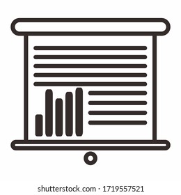 Simple projection screen office line icon for website