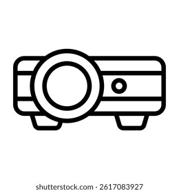 Simple Projector outline icon. The icon can be used for websites, print templates, presentation templates, illustrations, etc	